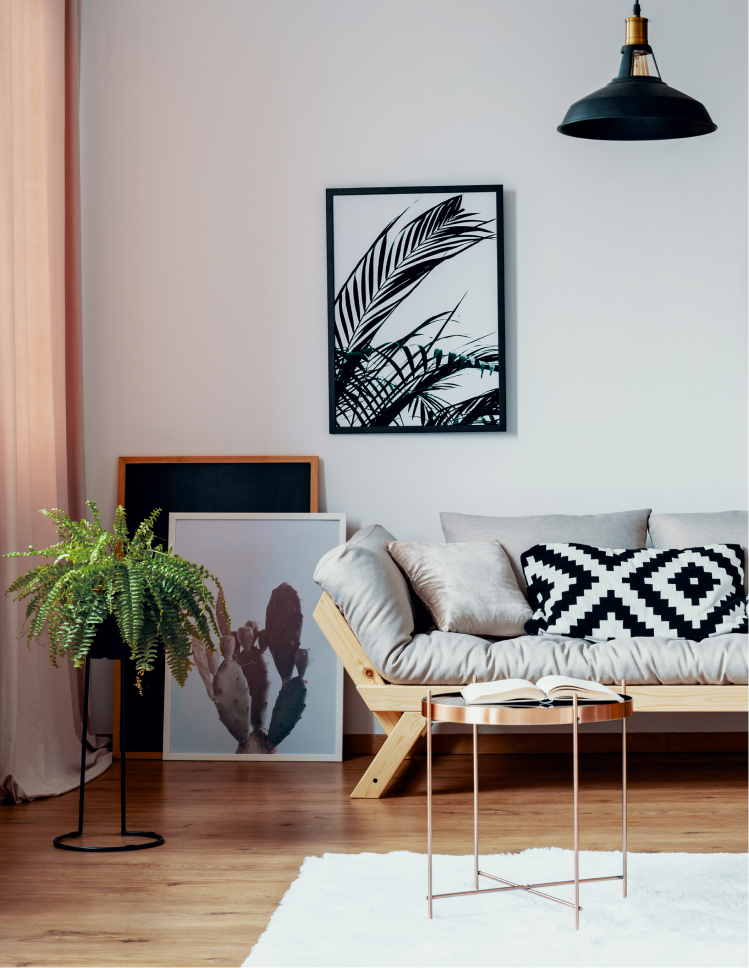 luxury vinyl plank flooring in a cozy living room